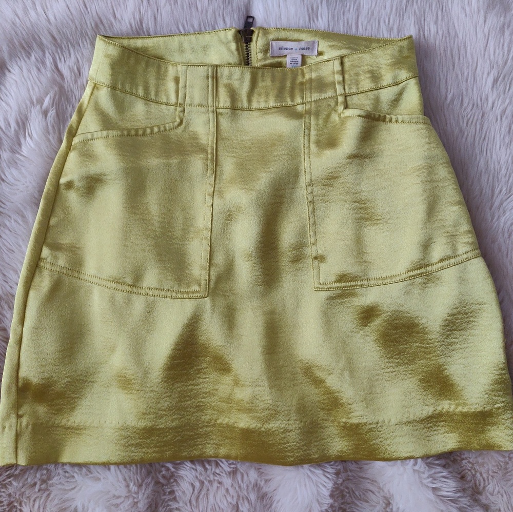 UO Silence + Noise Kelly Shiny Mini Skirt